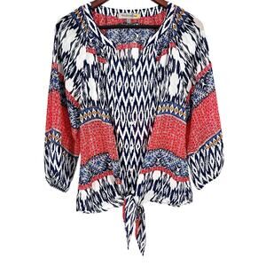 Fig & and Flower MEDIUM Boho Bohemian Blouse Shirt Top Summer Cozy